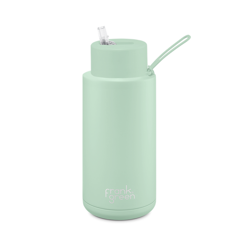 Frank Green - Stainless Steel Ceramic Reusable Bottle - Mint Gelato (34oz)