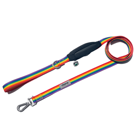 Ziippup Dog Lead with Built-in Poop Bag Holder - Rainbow