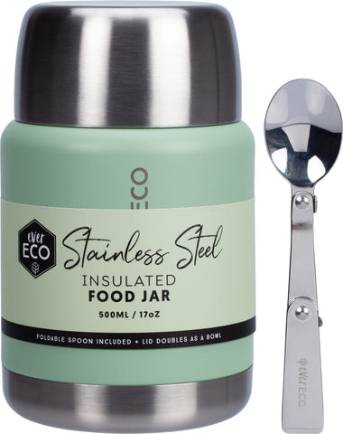 Ever Eco Insulated Stainless Steel Food Jar - Sage 500ml