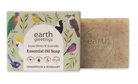 Earth Greetings Essential Oil Soap Bar - Cedarwood & Rosemary 120g