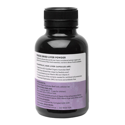 Thankfully Nourished Organic Grass Fed Liver - 180 Capsules