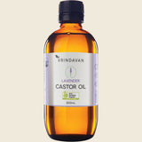 Vrindavan - Lavender & Castor Oil Certified Organic - Amber Glass Bottle (200ml)