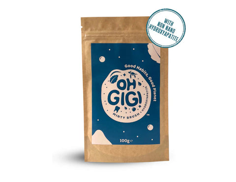 OhGiGi Tooth Powder with Hydroxyapatite REFILL - Minty Brush 100g