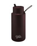 Frank Green Ceramic Reusable Bottle with Flip Straw Lid 34 oz - Chocolate
