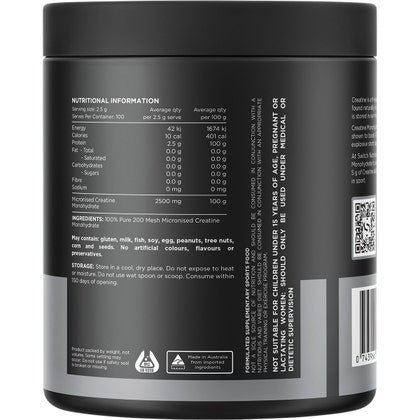 Switch Creatine 100% Pure Micronized Monohydrate - Unflavoured 250g