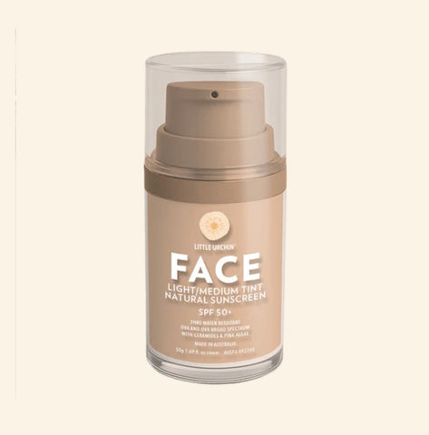Little Urchin Natural Face Sunscreen SPF 50 - Light Medium Tint 50ml