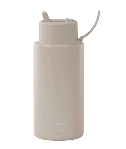 Frank Green Ceramic Reusable Bottle with Flip Straw Lid 34 oz - Moon Dust