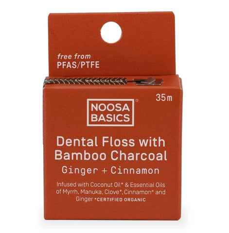 Noosa Basics - Dental Floss with Bamboo Charcoal - Cinnamon + Ginger (35m)
