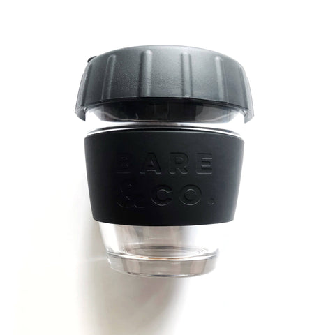 Bare & Co. - Reusable Coffee Cup with Plug Lid - Black (8oz/227ml)