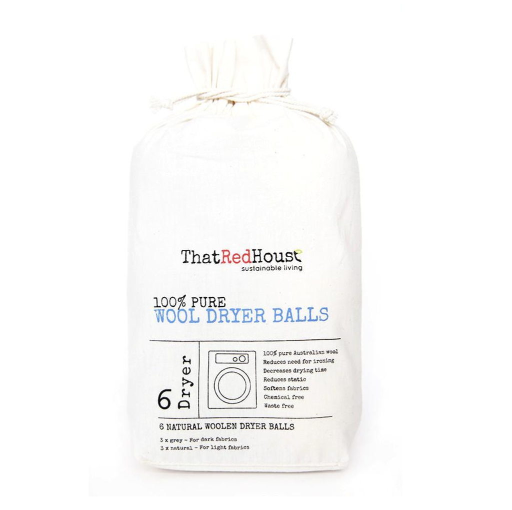 That Red House - 100% Pure Wool Dryer Balls (6 pack)