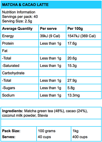 Jomeis - Matcha & Cacao Latte (100g)