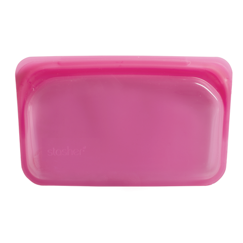 Stasher - Plastic-Free Snack Bag - Raspberry