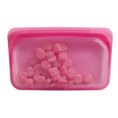 Stasher - Plastic-Free Snack Bag - Raspberry